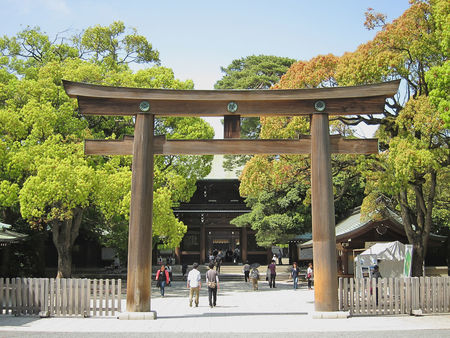 Meiji Shrine Torii at the Entrance to Meiji-jingu