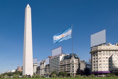 Obelisk of Buenos Aires and Argentine flag