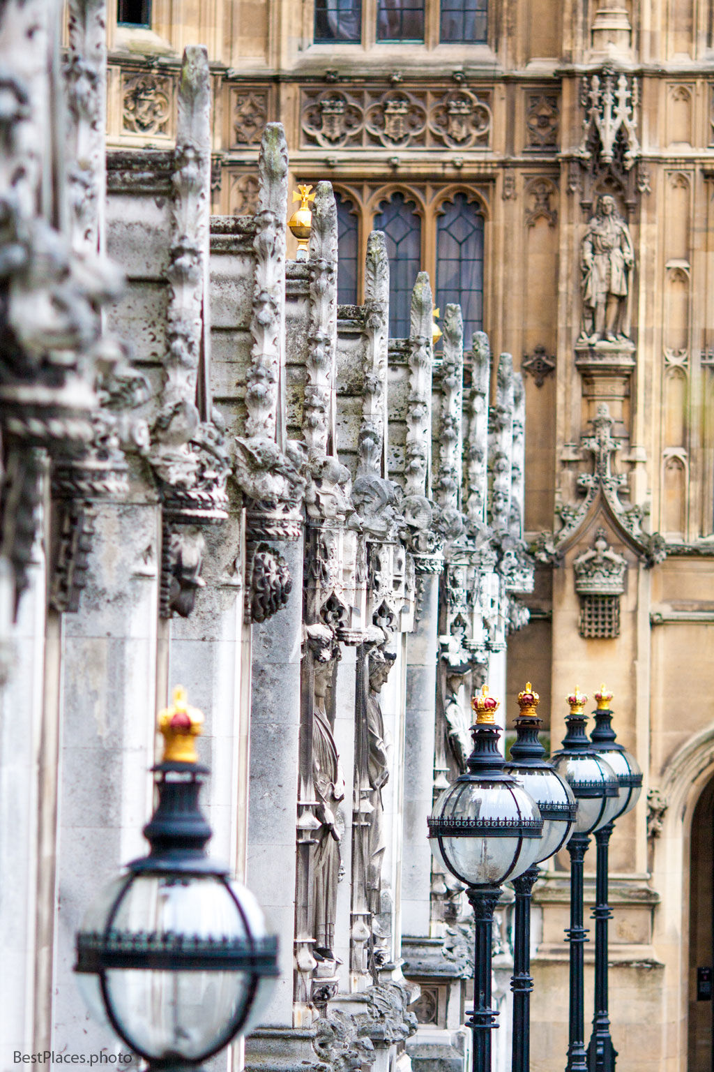 Westminster Palace Facade Goblins and Lamps